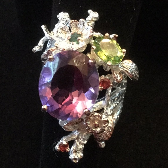 Atlanta Gem & Mineral Show Jewelry - Breathtaking ! One Of A Kind Genuine Amethyst Ring